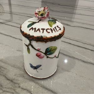 Vintage Porcelain Match Stick Holder